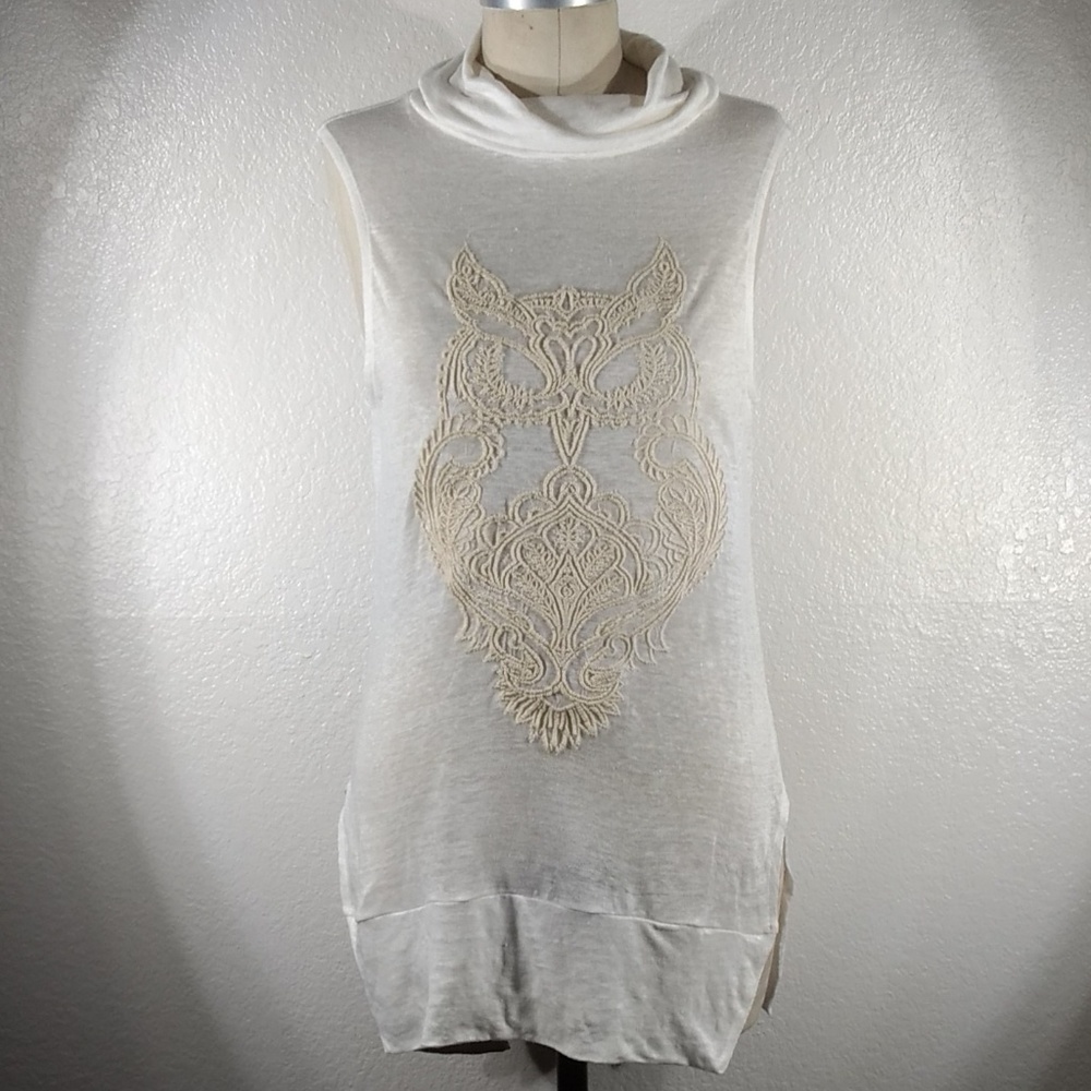 NWT 1804 Coin Embroidered Owl Tunic Sz S